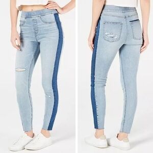 Spanx Side Stripe Skinny Distressed Jeans Size M
